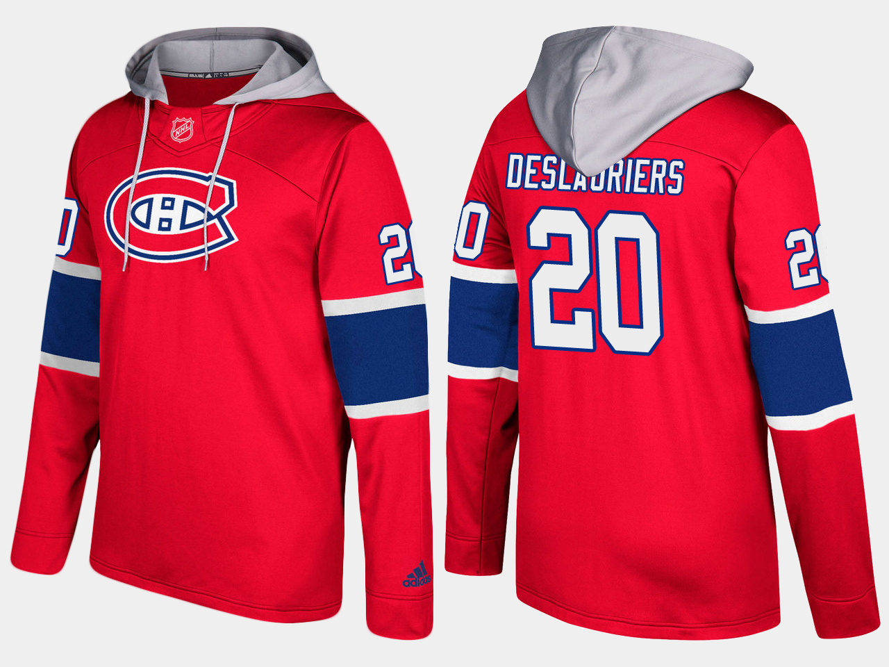 Men NHL Montreal canadiens #20 nicolas deslauriers red hoodie